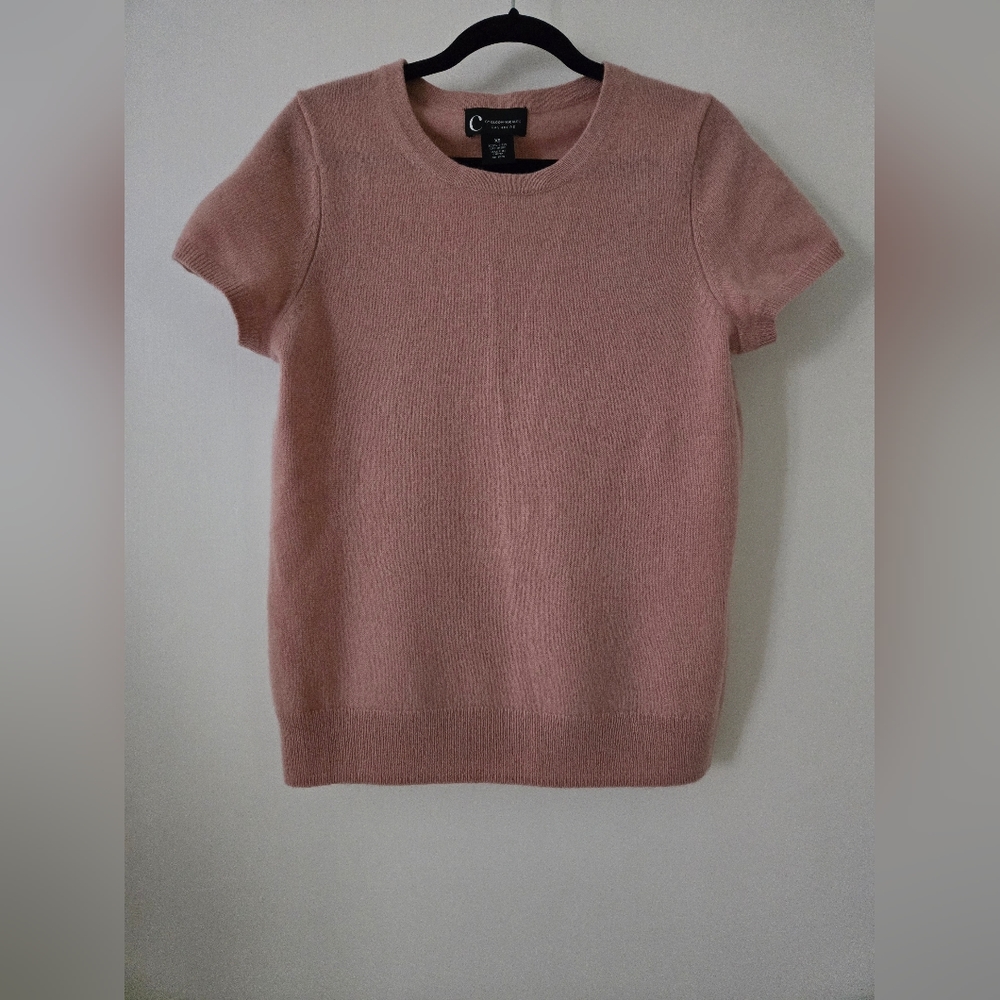 C by Bloomingdale's pink cashmere sweater